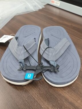 George Size 8 Grey and White Foam Thong Style Flip Flop Sandal